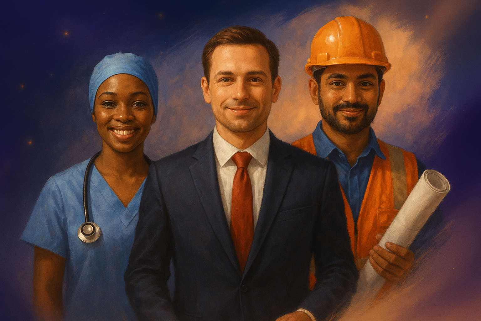 Professionals of diverse backgrounds